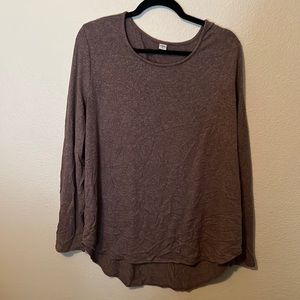 Knit long sleeve heathered sweater